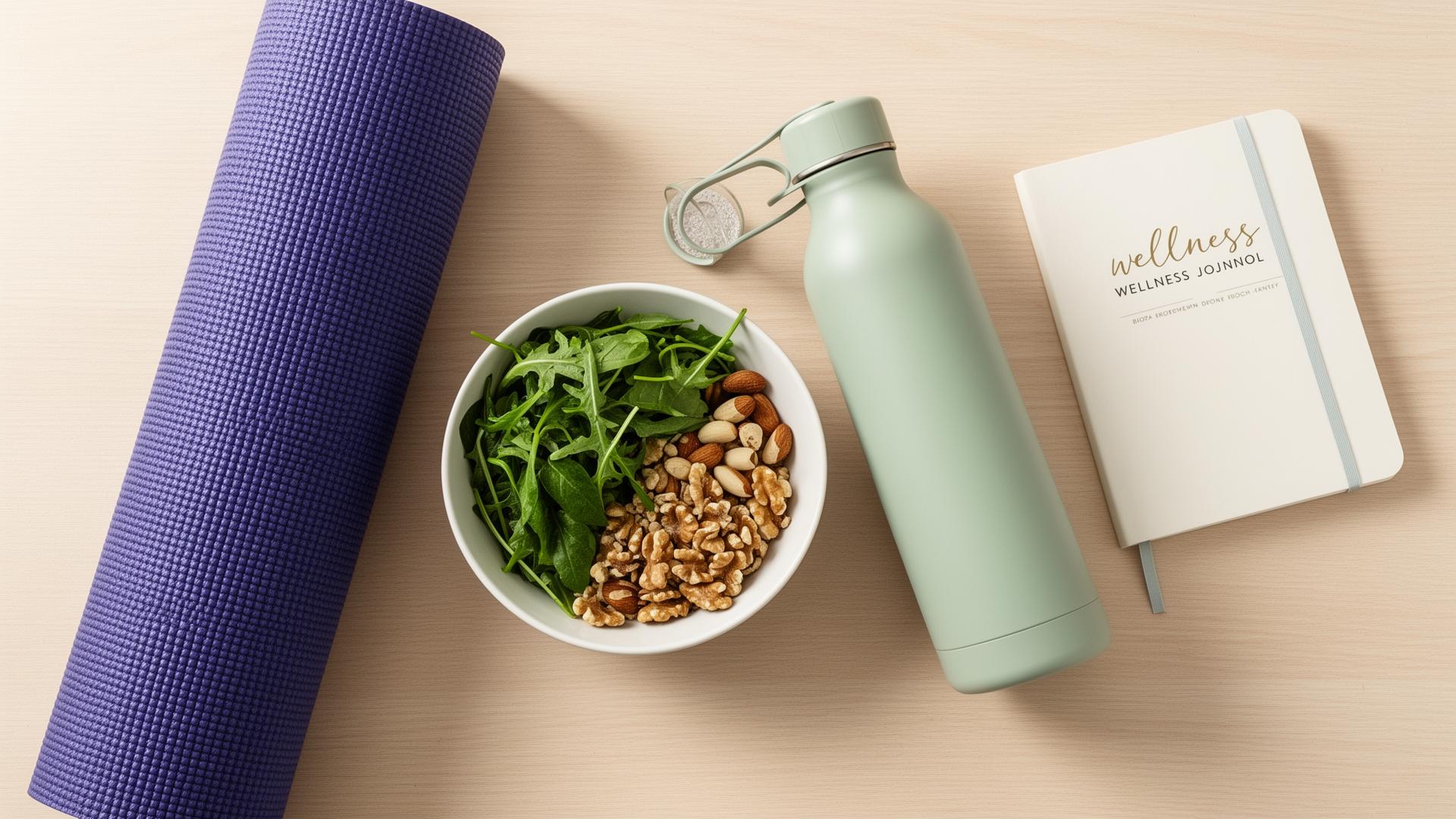 Essentials for a balanced PCOS lifestyle including yoga and nutrition